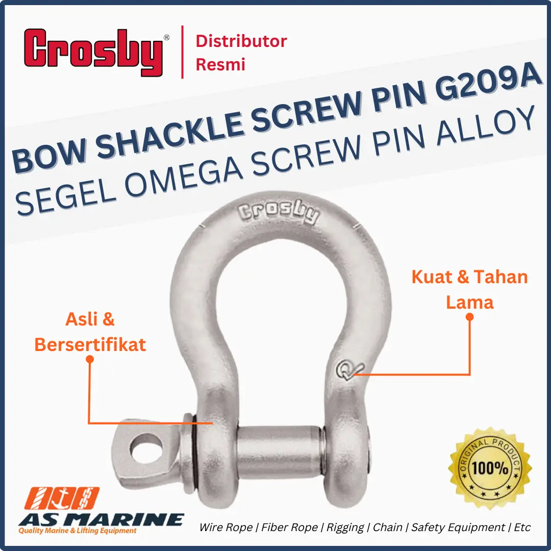bow shackle screw pin crosby g209a